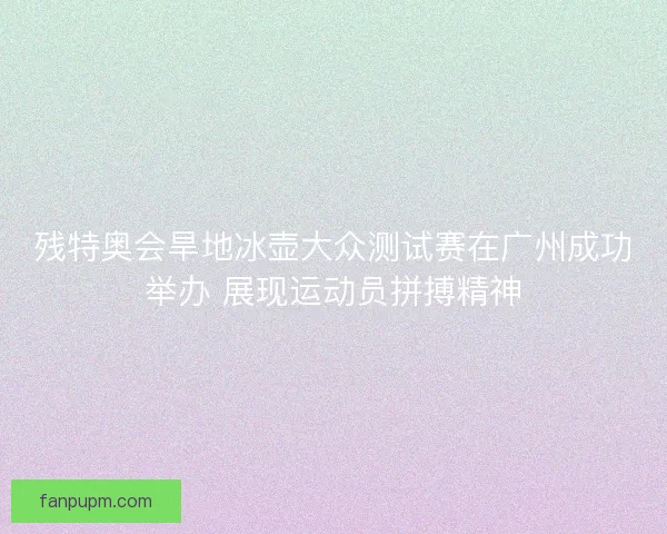 残特奥会旱地冰壶大众测试赛在广州成功举办 展现运动员拼搏精神